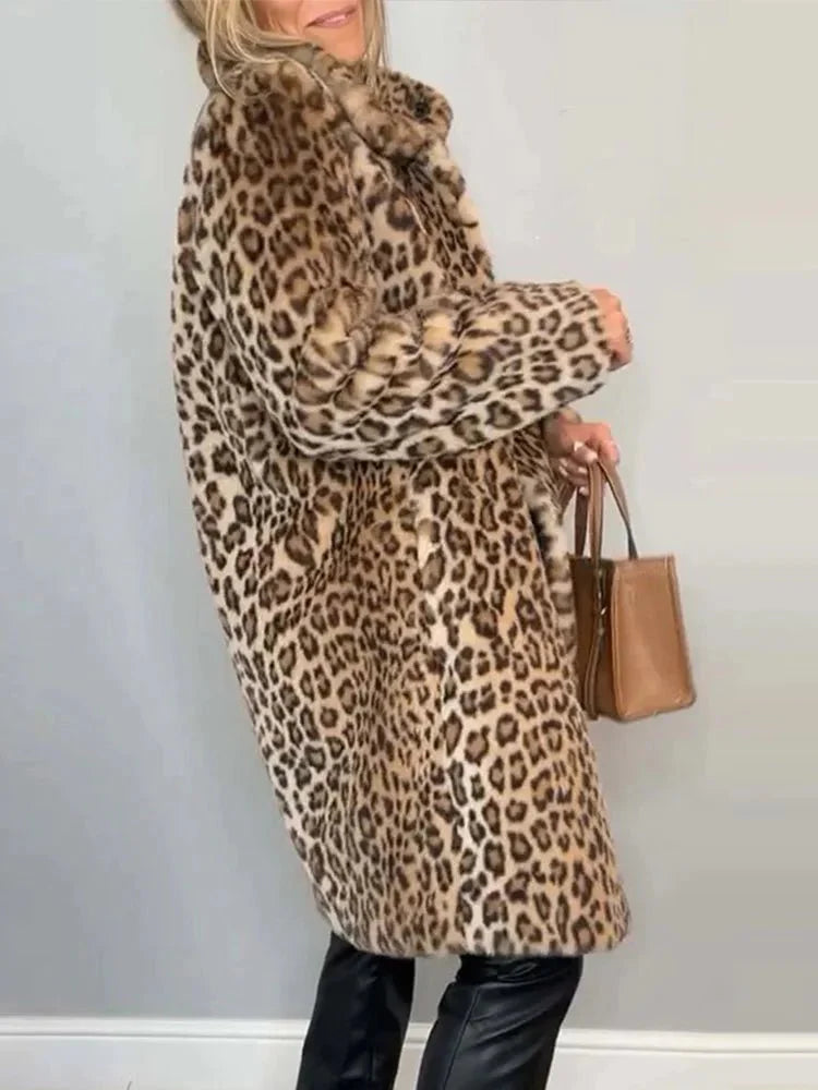 Lisbet™ | Lång mjuk kappa med leopardmönster